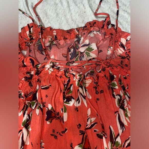 NWOT FREE PEOPLE Intimately Jolene Mini Slip Dress in Red Combo size small - Picture 3 of 4